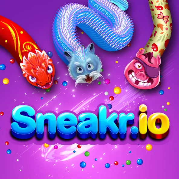 Скачать взломанную Sneak.io — Snake Game  [МОД Mega Pack] — полная версия apk на Андроид screen 1