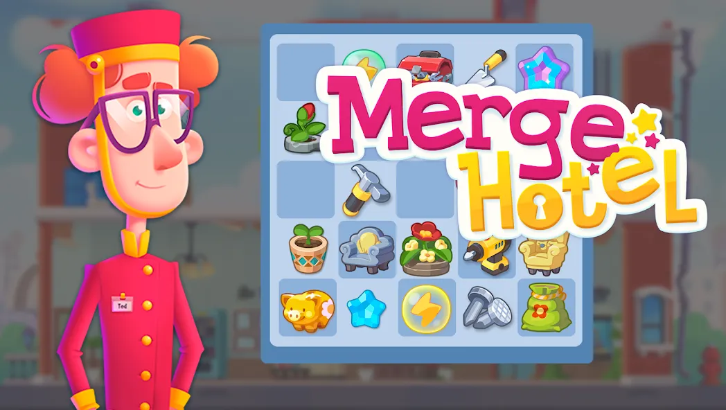 Скачать взломанную Merge Hotel: Family Story Game (Мердж Отель)  [МОД Бесконечные деньги] — полная версия apk на Андроид screen 1