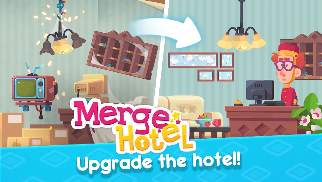 Скачать взломанную Merge Hotel: Family Story Game (Мердж Отель)  [МОД Бесконечные деньги] — полная версия apk на Андроид screen 3