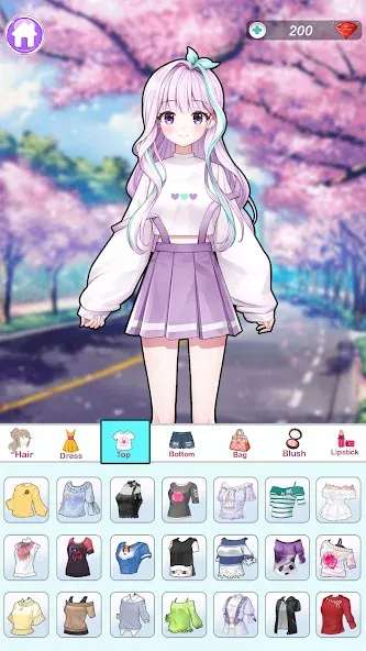 Скачать взломанную Anime Dress Up and Makeup Game  [МОД Бесконечные деньги] — полная версия apk на Андроид screen 2