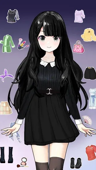 Скачать взломанную Anime Dress Up and Makeup Game  [МОД Бесконечные деньги] — полная версия apk на Андроид screen 4