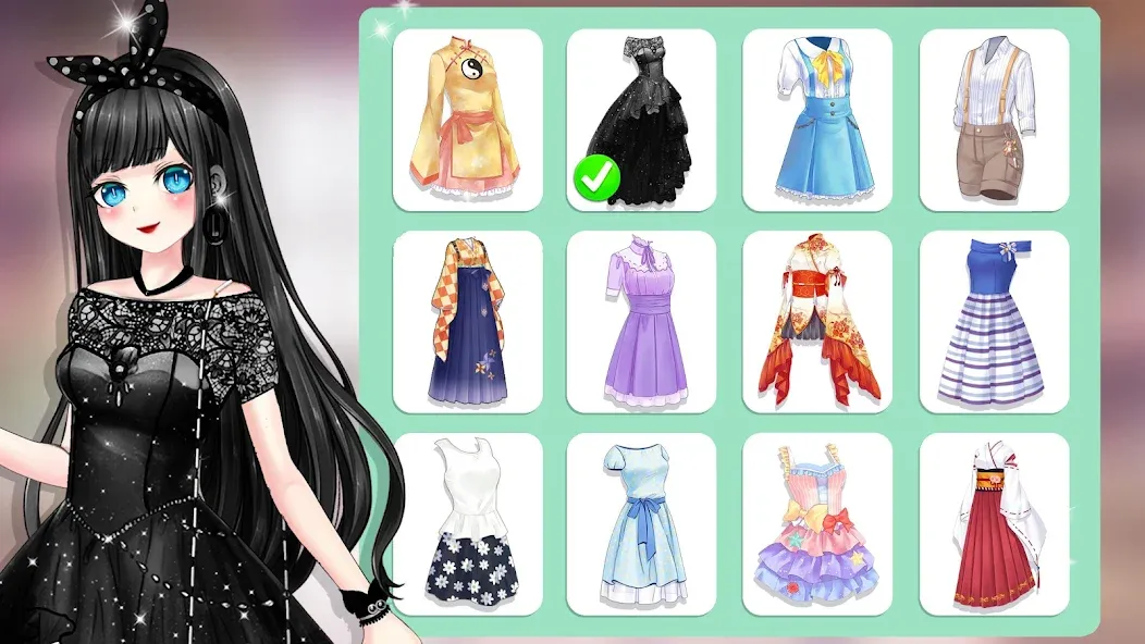 Скачать взломанную Anime Dress Up and Makeup Game  [МОД Бесконечные деньги] — полная версия apk на Андроид screen 5