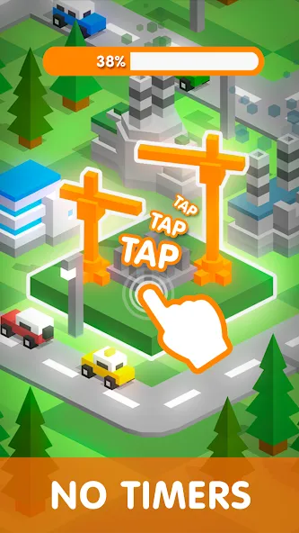 Скачать взломанную Tap Tap: Idle City Builder Sim  [МОД Menu] — полная версия apk на Андроид screen 2