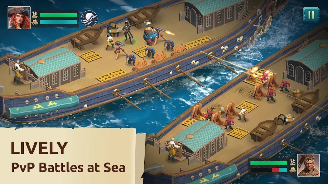 Скачать взломанную Pirate Ships・Build and Fight  [МОД Unlimited Money] — полная версия apk на Андроид screen 1