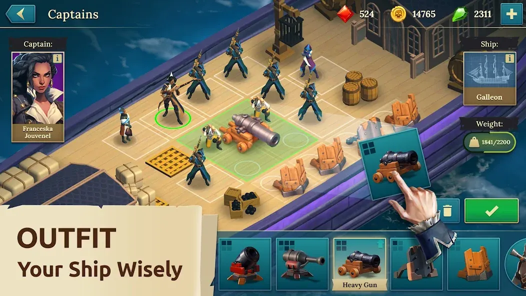 Скачать взломанную Pirate Ships・Build and Fight  [МОД Unlimited Money] — полная версия apk на Андроид screen 2