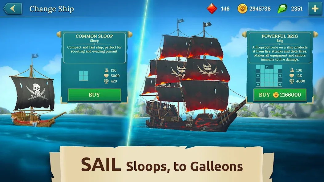 Скачать взломанную Pirate Ships・Build and Fight  [МОД Unlimited Money] — полная версия apk на Андроид screen 3