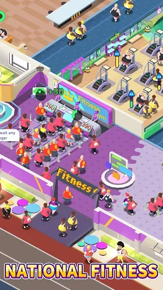 Взлом Fitness Club Tycoon (Фитнес Клуб Тайкун)  [МОД Unlimited Money] — последняя версия apk на Андроид screen 2