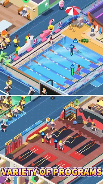 Взлом Fitness Club Tycoon (Фитнес Клуб Тайкун)  [МОД Unlimited Money] — последняя версия apk на Андроид screen 3