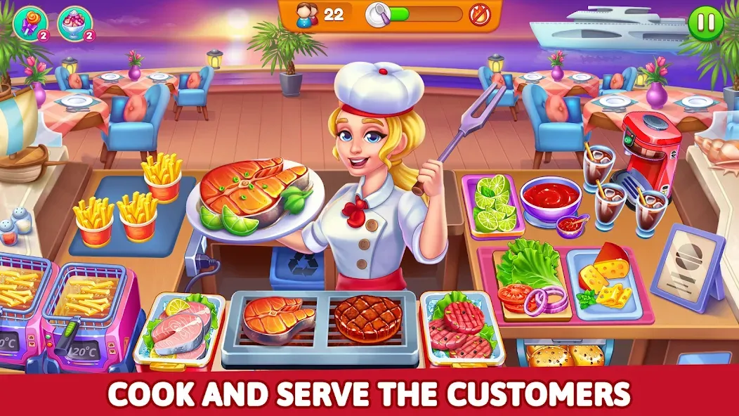 Взломанная Cooking Restaurant Food Games  [МОД Много денег] — стабильная версия apk на Андроид screen 3