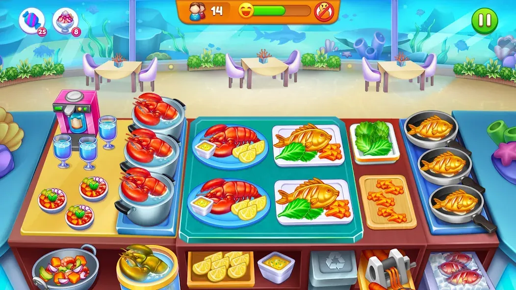 Взломанная Cooking Restaurant Food Games  [МОД Много денег] — стабильная версия apk на Андроид screen 4