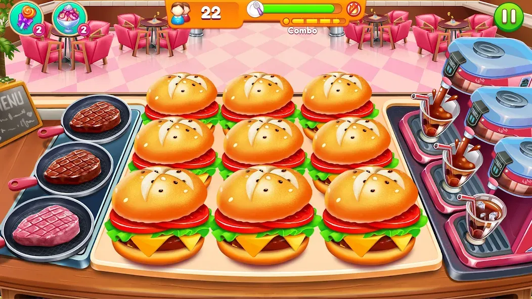 Взломанная Cooking Restaurant Food Games  [МОД Много денег] — стабильная версия apk на Андроид screen 5