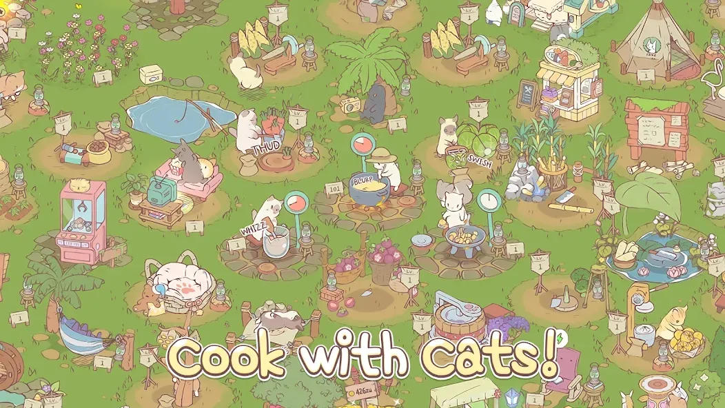 Скачать взломанную Cats & Soup — Cute Cat Game  [МОД Много монет] — последняя версия apk на Андроид screen 2