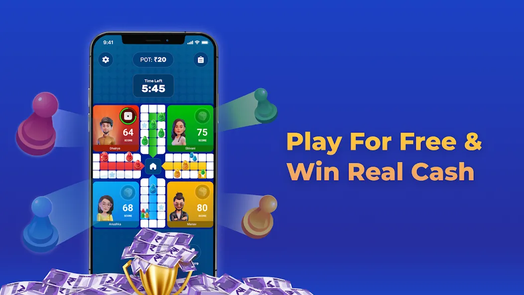 Скачать взломанную Play Ludo Game Online Win Cash (Людо)  [МОД Mega Pack] — стабильная версия apk на Андроид screen 1