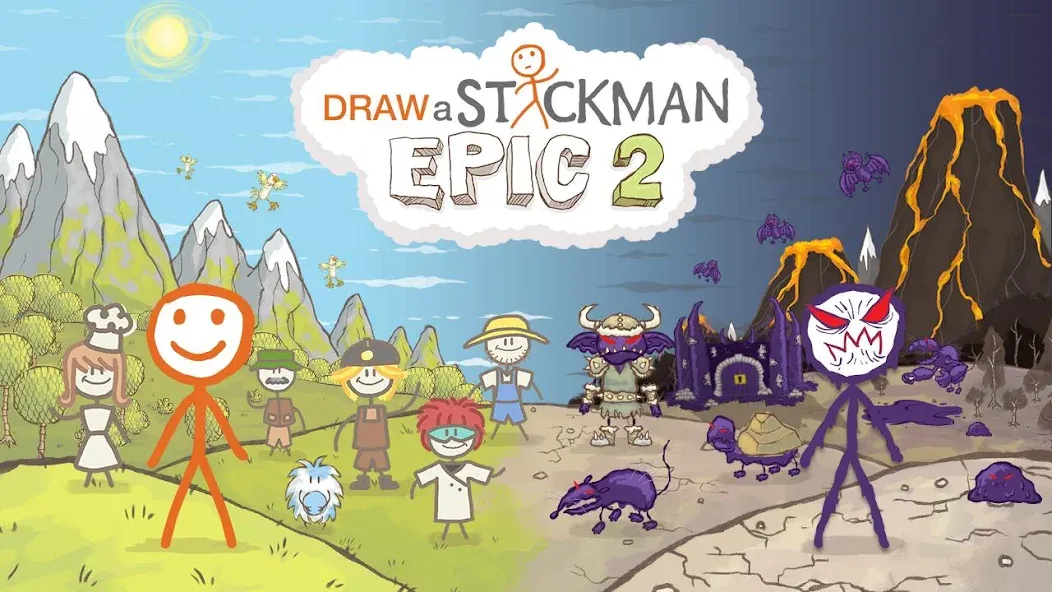 Скачать взлом Draw a Stickman: EPIC 2 (Дроу э Стикман)  [МОД Mega Pack] — последняя версия apk на Андроид screen 1