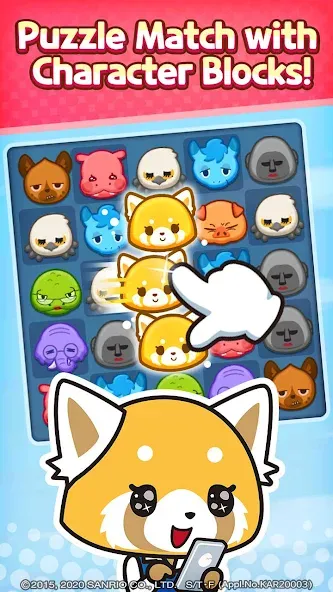 Скачать взломанную Aggretsuko : Match 3 Puzzle (Аггретсуко)  [МОД Все открыто] — стабильная версия apk на Андроид screen 1