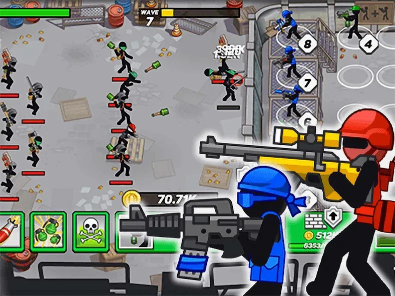 Скачать взлом Stickman Defenders: Stick War  [МОД Много денег] — последняя версия apk на Андроид screen 1