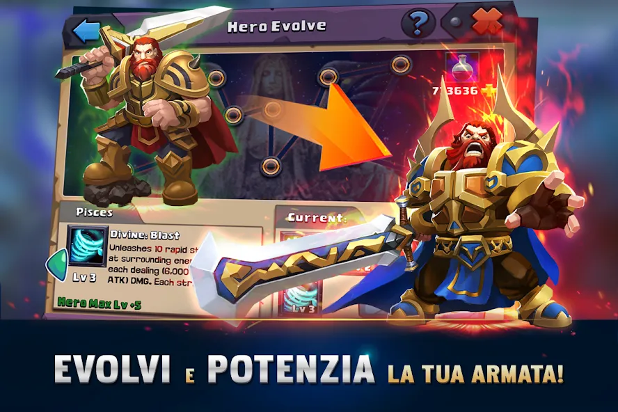 Скачать взломанную Clash of Lords 2: Italiano (Клэш оф Лордс 2)  [МОД Menu] — последняя версия apk на Андроид screen 3