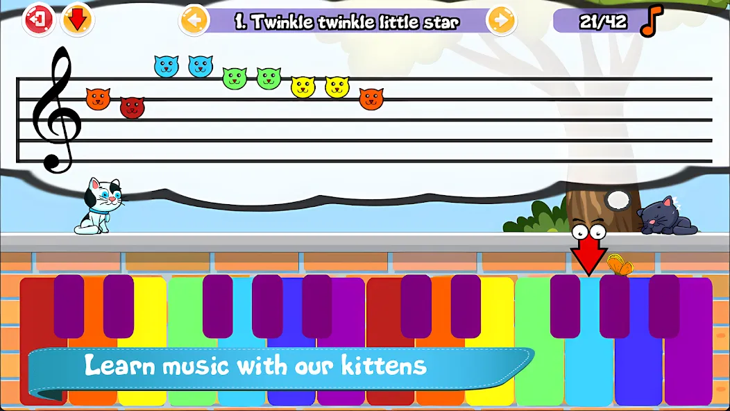 Скачать взломанную Cat Piano Meow — Sounds & Game  [МОД Mega Pack] — полная версия apk на Андроид screen 1