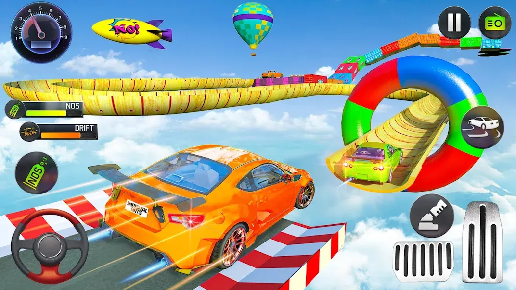 Взломанная Mega Ramp Car Stunts Race Game  [МОД Menu] — последняя версия apk на Андроид screen 1