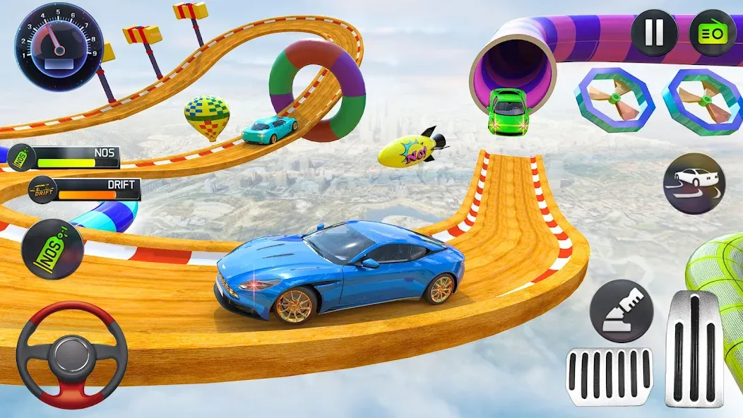 Взломанная Mega Ramp Car Stunts Race Game  [МОД Menu] — последняя версия apk на Андроид screen 3