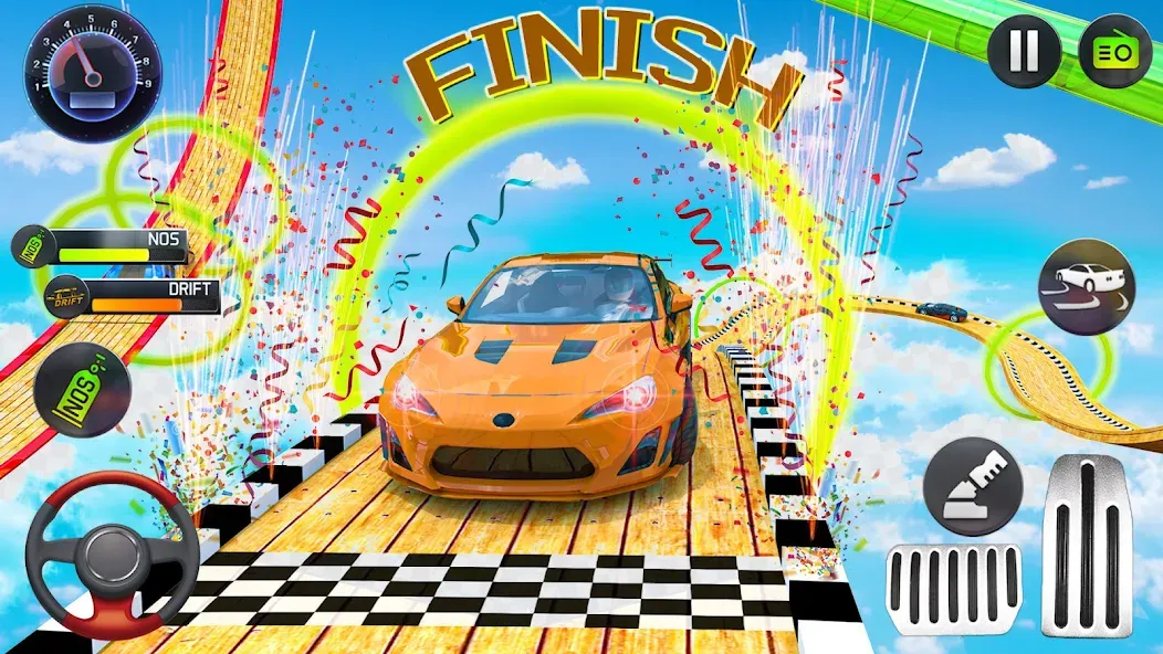 Взломанная Mega Ramp Car Stunts Race Game  [МОД Menu] — последняя версия apk на Андроид screen 4