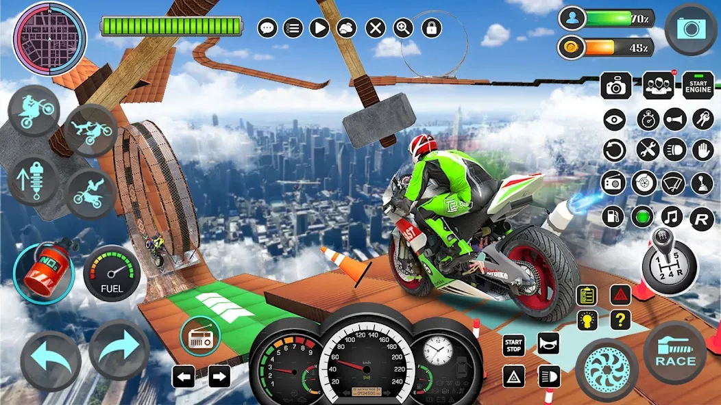 Взломанная Mega Ramp Bike Stunts Games 3D  [МОД Бесконечные деньги] — последняя версия apk на Андроид screen 2