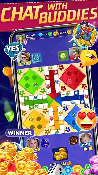 Скачать взломанную Online Ludo Game Multiplayer (Лудо Мастер Лудо Дайс Кинг)  [МОД Unlocked] — последняя версия apk на Андроид screen 2