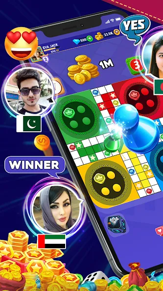 Скачать взломанную Online Ludo Game Multiplayer (Лудо Мастер Лудо Дайс Кинг)  [МОД Unlocked] — последняя версия apk на Андроид screen 4