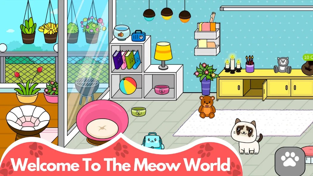 Взломанная My Cat Town — Cute Kitty Games  [МОД Все открыто] — последняя версия apk на Андроид screen 1
