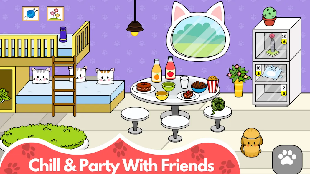 Взломанная My Cat Town — Cute Kitty Games  [МОД Все открыто] — последняя версия apk на Андроид screen 3