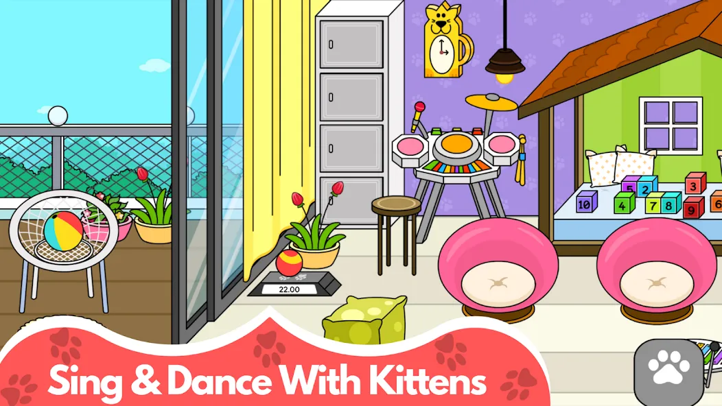 Взломанная My Cat Town — Cute Kitty Games  [МОД Все открыто] — последняя версия apk на Андроид screen 4