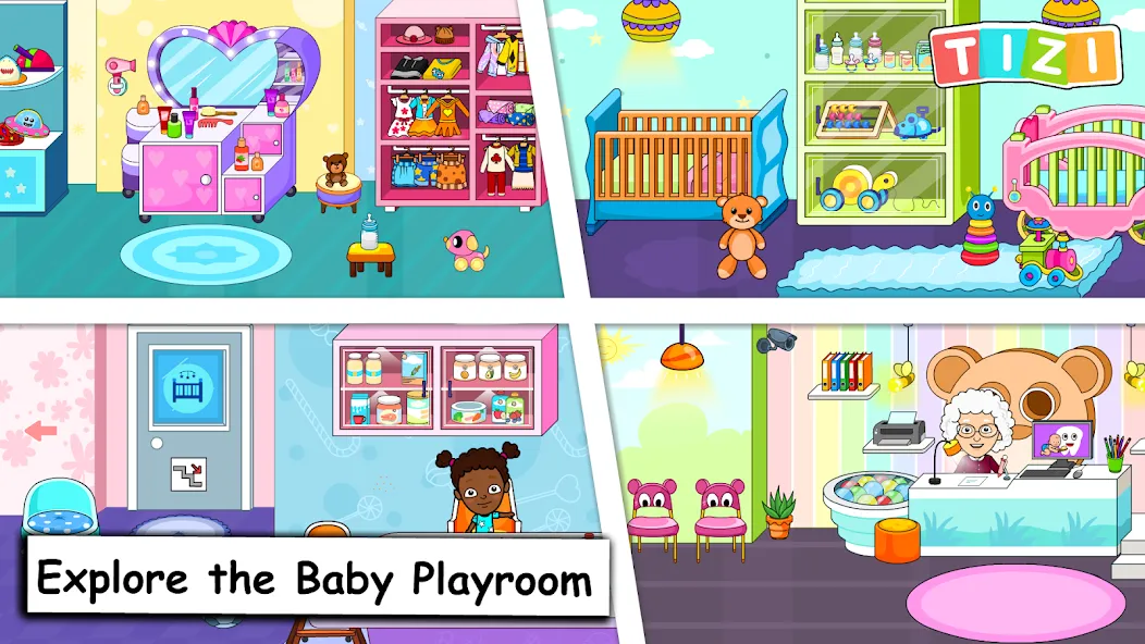 Скачать взломанную My Tizi Town Daycare Baby Game  [МОД Много монет] — последняя версия apk на Андроид screen 1