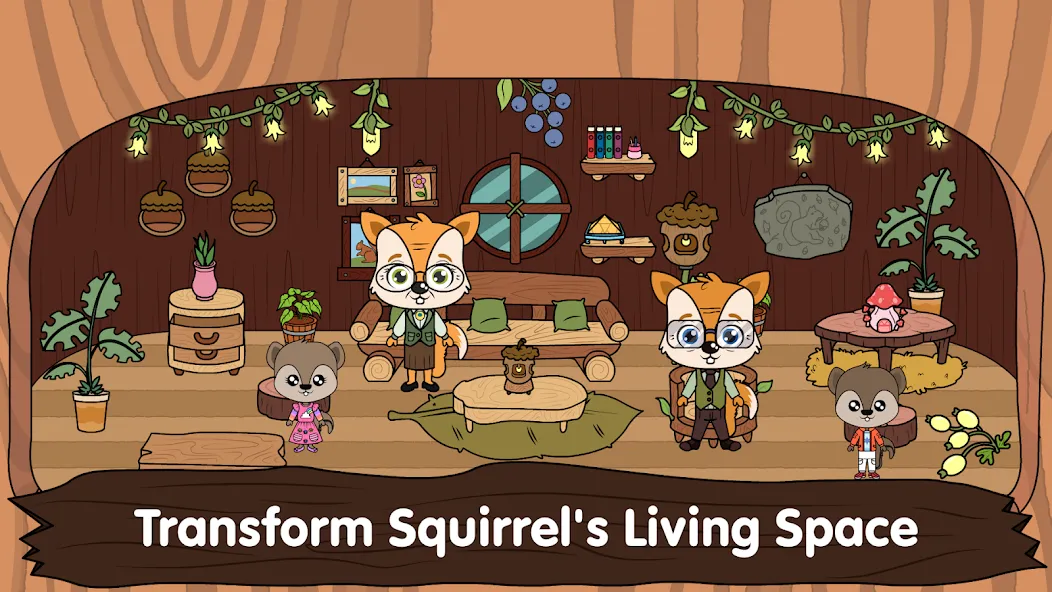 Скачать взломанную Animal Town — My Squirrel Home  [МОД Меню] — последняя версия apk на Андроид screen 1