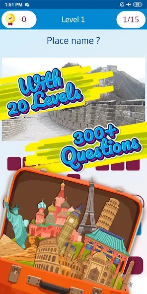 Скачать взломанную Guess the famous place  [МОД Все открыто] — полная версия apk на Андроид screen 3