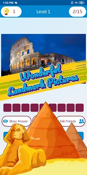 Скачать взломанную Guess the famous place  [МОД Все открыто] — полная версия apk на Андроид screen 4