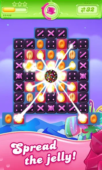 Взломанная Candy Crush Jelly Saga (Кенди Краш Джелли Сага)  [МОД Mega Pack] — полная версия apk на Андроид screen 1