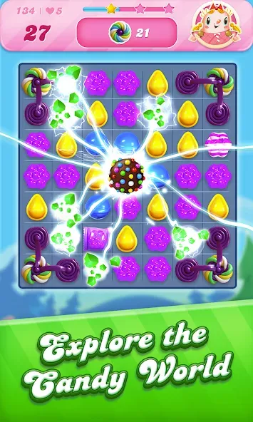 Взлом Candy Crush Saga (Кенди Краш Сага)  [МОД Много монет] — полная версия apk на Андроид screen 1