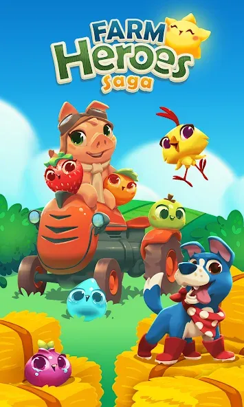 Скачать взломанную Farm Heroes Saga (Фарм Хероус Сага)  [МОД Mega Pack] — последняя версия apk на Андроид screen 1