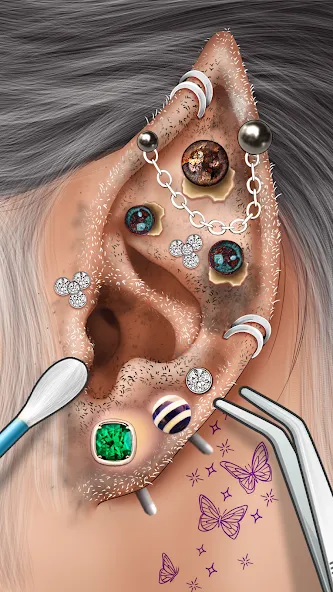 Взломанная Ear Salon ASMR Ear Wax& Tattoo (АСМР)  [МОД Unlimited Money] — полная версия apk на Андроид screen 3