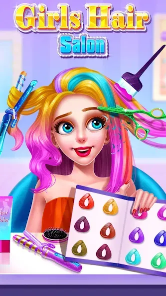 Скачать взлом Girls Hair Salon  [МОД Unlocked] — последняя версия apk на Андроид screen 1