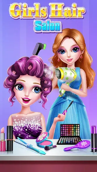 Скачать взлом Girls Hair Salon  [МОД Unlocked] — последняя версия apk на Андроид screen 2