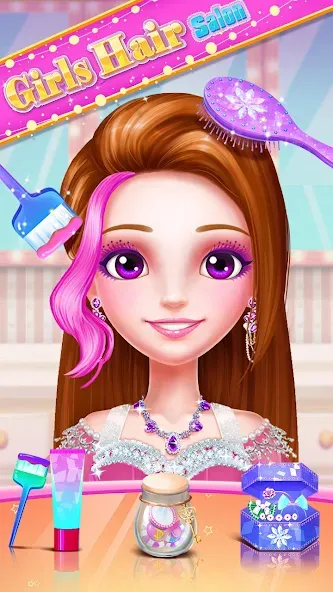 Скачать взлом Girls Hair Salon  [МОД Unlocked] — последняя версия apk на Андроид screen 4