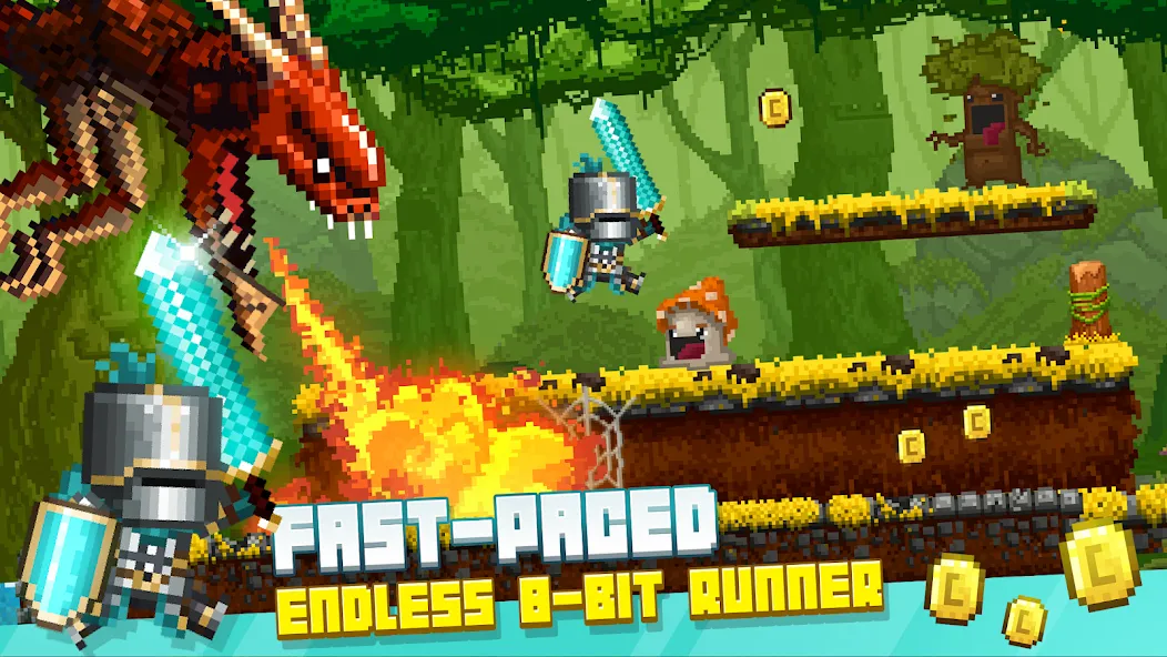 Взломанная Bit Heroes Runner: Pixel Blitz (Бит Хероес Раннер)  [МОД Бесконечные деньги] — последняя версия apk на Андроид screen 1