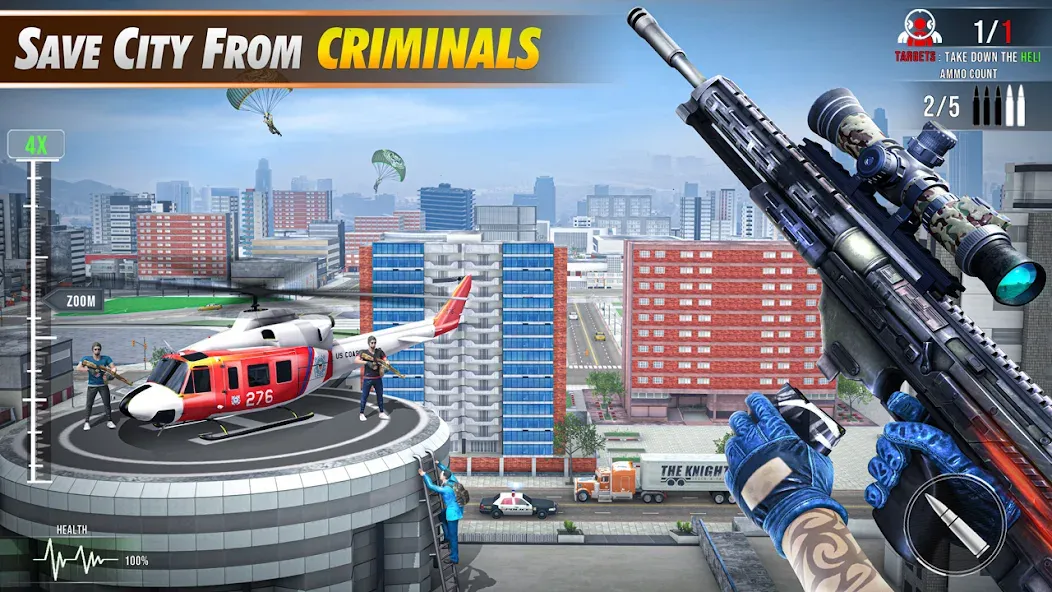 Скачать взломанную Sniper Shooter Mission Games  [МОД Unlimited Money] — последняя версия apk на Андроид screen 2