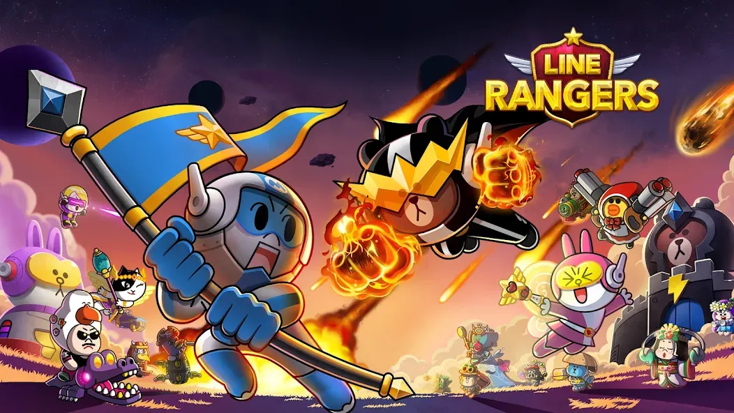 Взломанная LINE Rangers: Brown-Cony Wars!  [МОД Все открыто] — стабильная версия apk на Андроид screen 5