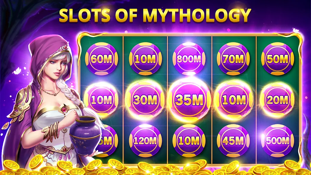 Взломанная Slots Myth — Slot Machines  [МОД Меню] — стабильная версия apk на Андроид screen 2