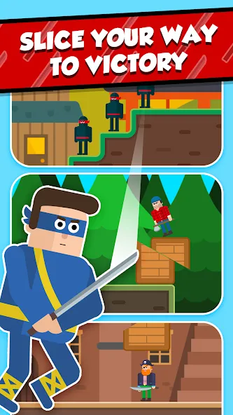 Взломанная Mr Ninja — Slicey Puzzles (Мистер Ниндзя)  [МОД Unlimited Money] — стабильная версия apk на Андроид screen 4