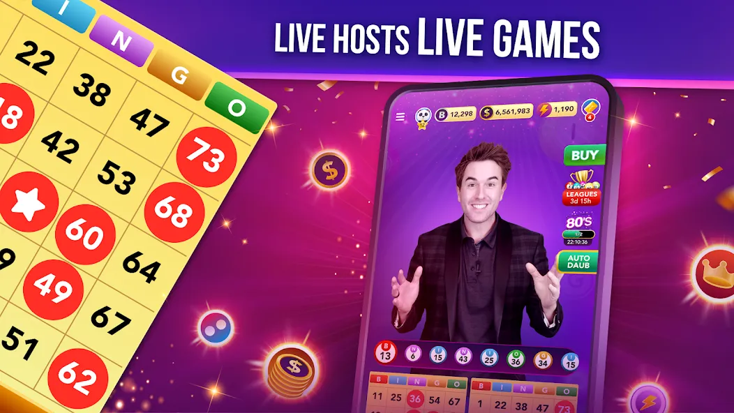 Скачать взломанную Live Play Bingo: Real Hosts (Лайв Плей Бинго)  [МОД Много денег] — последняя версия apk на Андроид screen 2