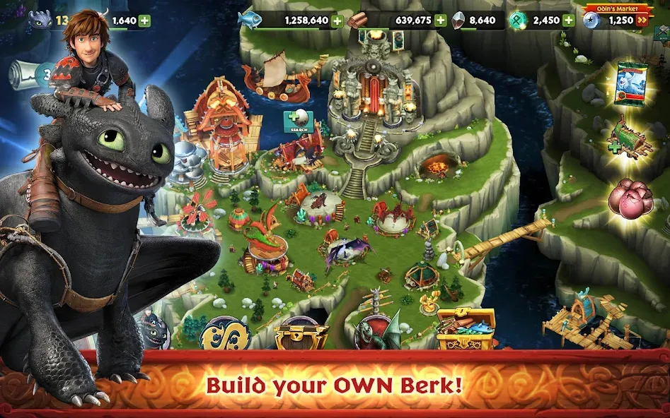 Взломанная Dragons: Rise of Berk (Драгонс)  [МОД Mega Pack] — последняя версия apk на Андроид screen 1