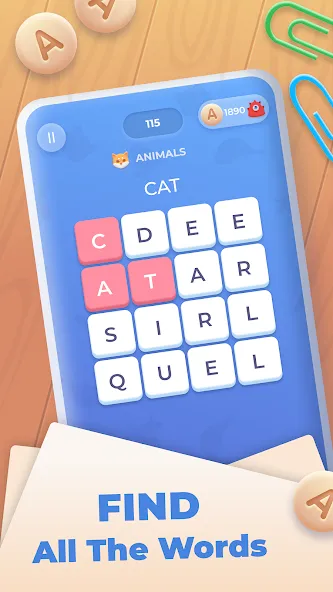 Скачать взломанную Word Wheel — Word Search  [МОД Unlocked] — полная версия apk на Андроид screen 2